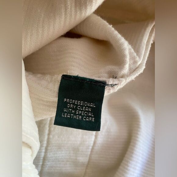 Vintage Ralph Lauren Jacket Rare womens corduroy Ivory Horn Buttons Sz L  NWT - Picture 13 of 16